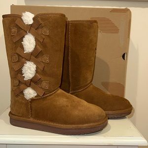 CUGG KOOLABURRA Girls Victoria Tall Carmel Suede Boots US 1 UK 13 EU 32.5